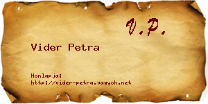 Vider Petra névjegykártya